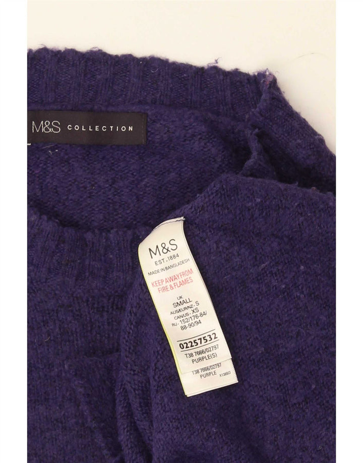 Marks & Spencer Damen-Pullover mit Rundhalsausschnitt, Gr. 10, Violett