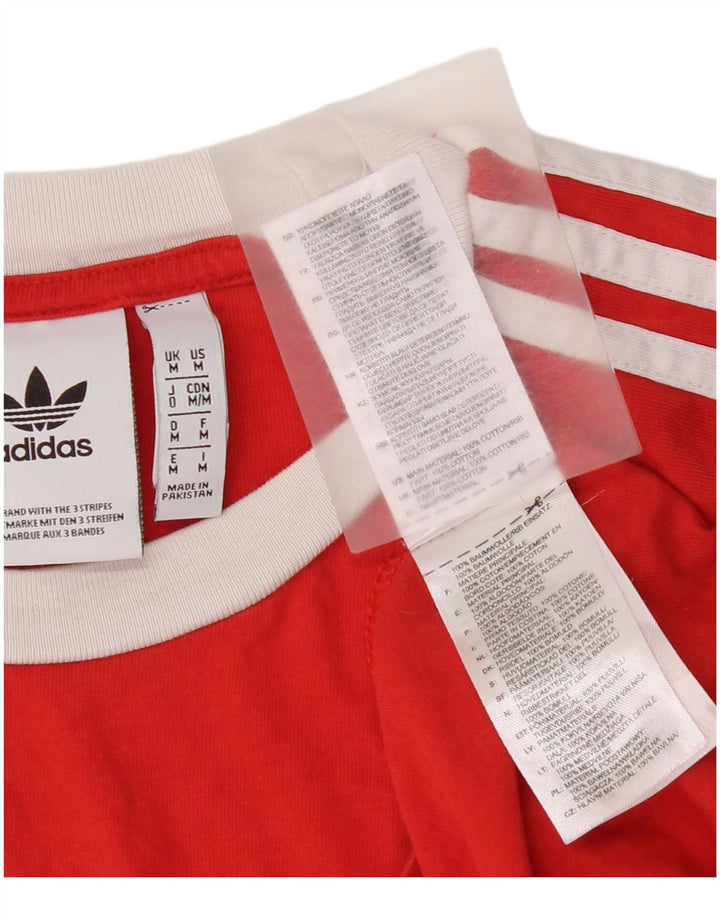 Adidas Herren T-Shirt Top Mittelrote Baumwolle