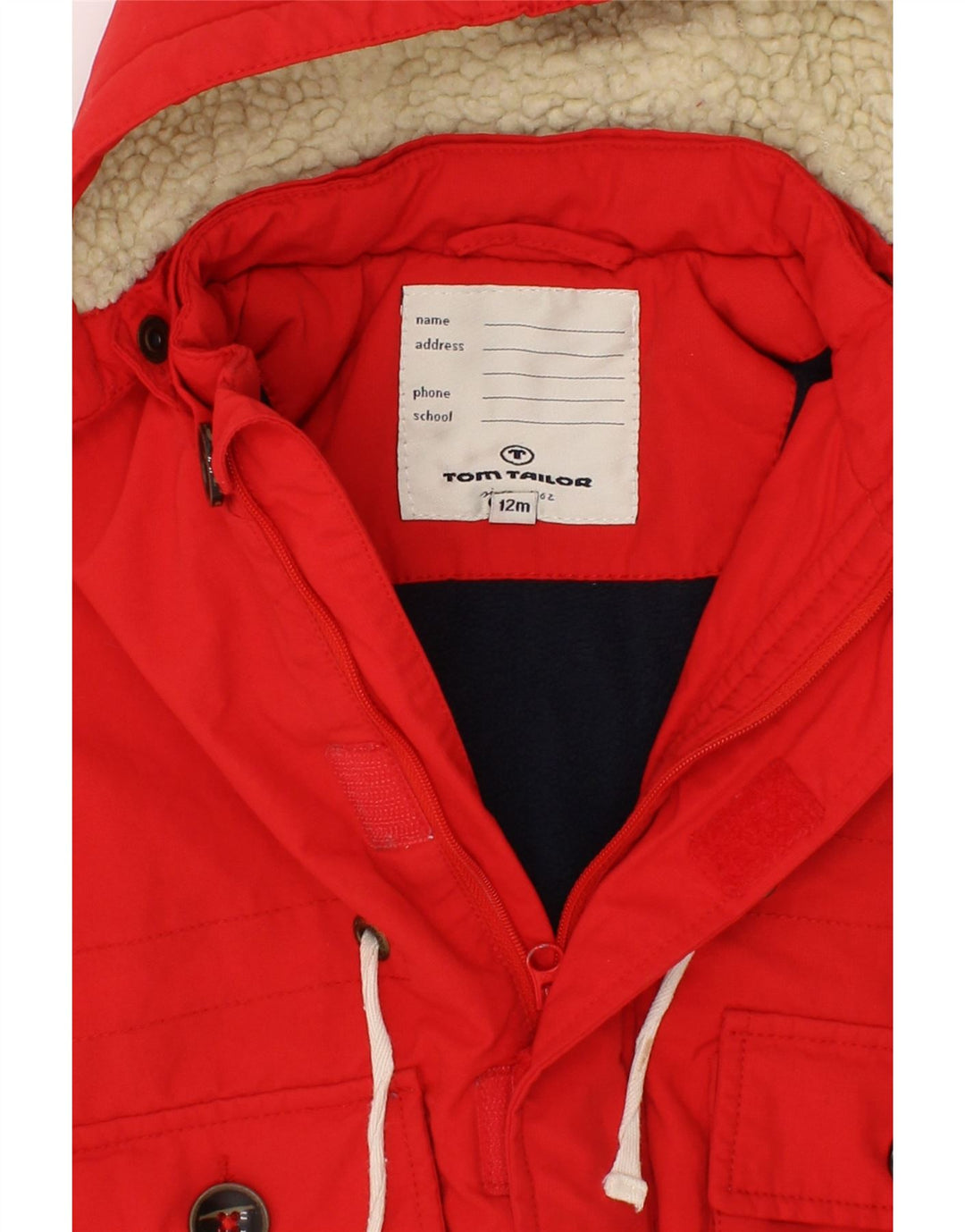 TOM TAILOR Baby Boys Hooded Windbreaker Jacket 9-12 Months Red Polyester Vintage Tom Tailor and Second-Hand Tom Tailor from Messina Hembry 