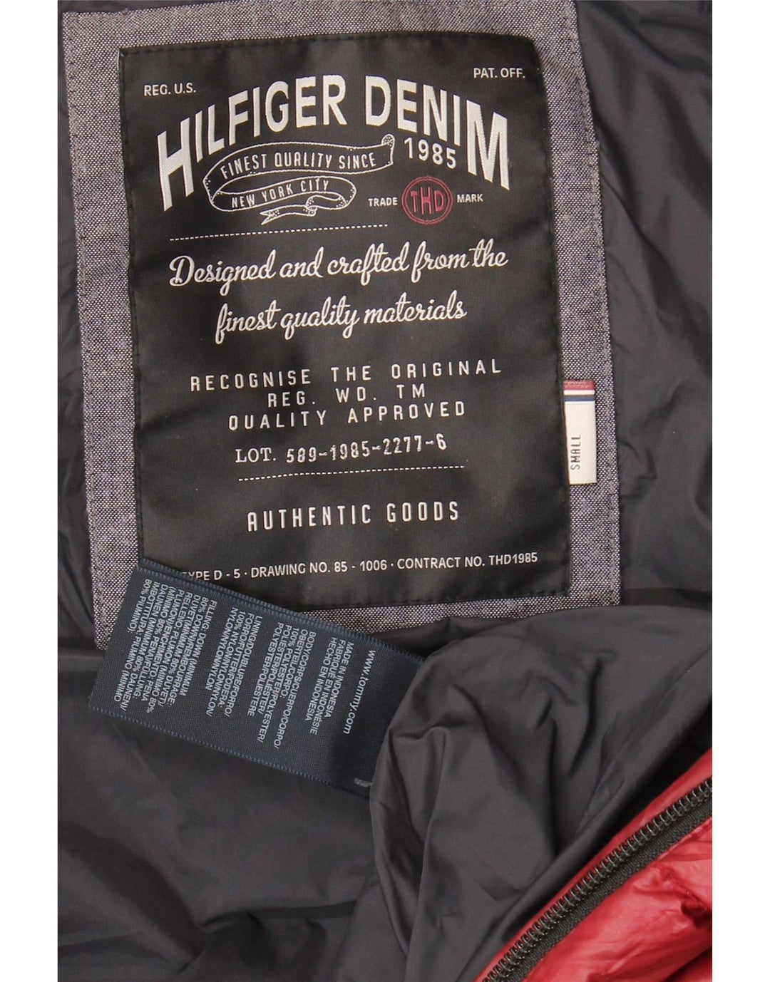Tommy Hilfiger Herren Wattierte Weste UK 36 Small Rot Polyester