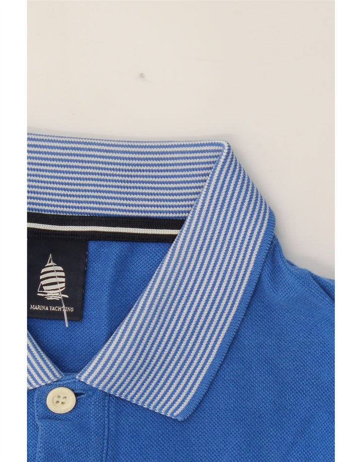 MARINA YACHTING Mens Polo Shirt Medium Blue Cotton Vintage Marina Yachting and Second-Hand Marina Yachting from Messina Hembry 