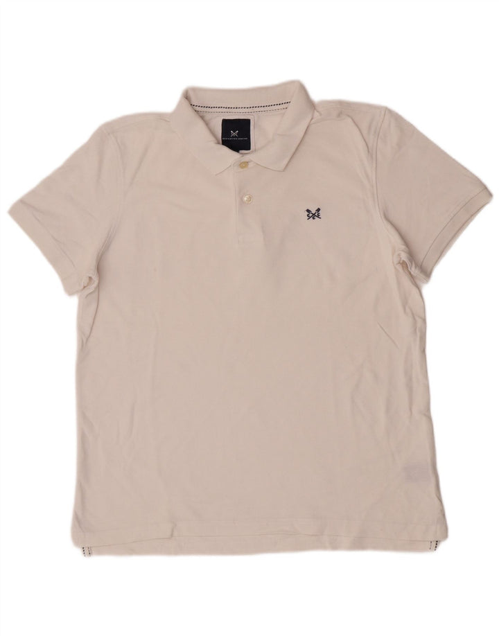 Crew Clothing Herren-Poloshirt, groß, aus weißer Baumwolle