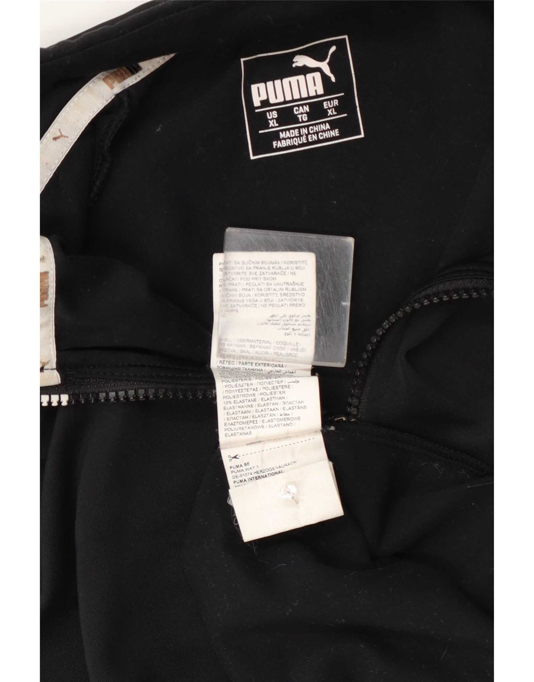 Puma Herren-Pullover-Trainingsanzug mit Reißverschluss, XL, Schwarz, Polyester