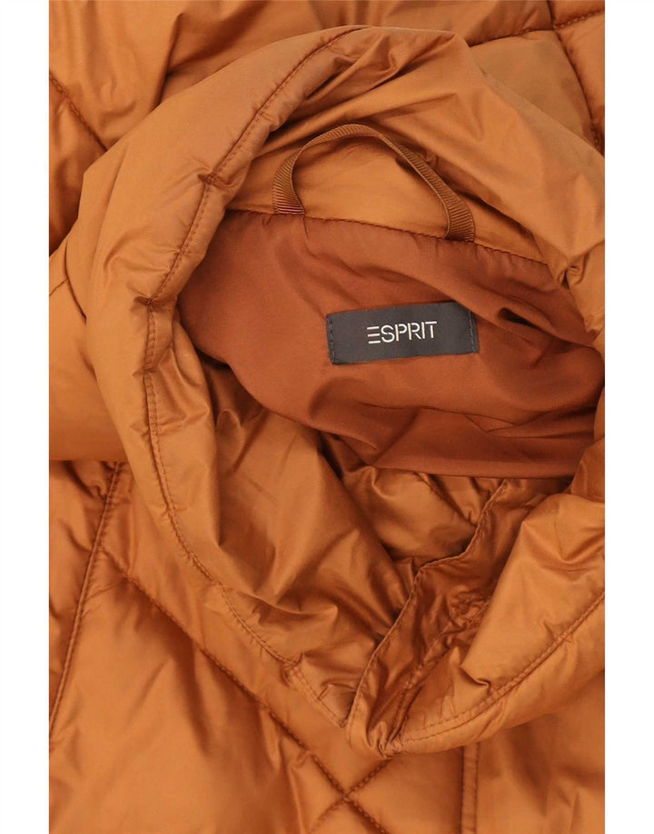 Esprit Damen Longline Wattierte Weste UK 14 Mittelbraunes Polyester