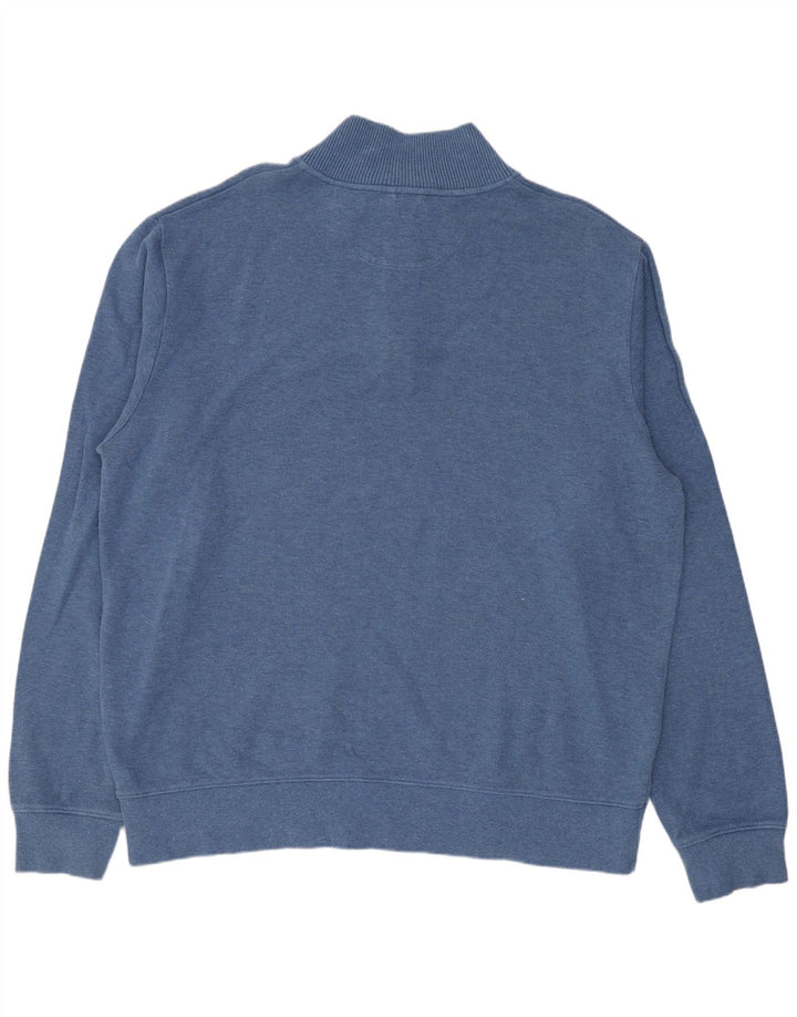 GANT Herren-Sweatshirt mit Reißverschluss am Hals, 3XL, blaue Baumwolle