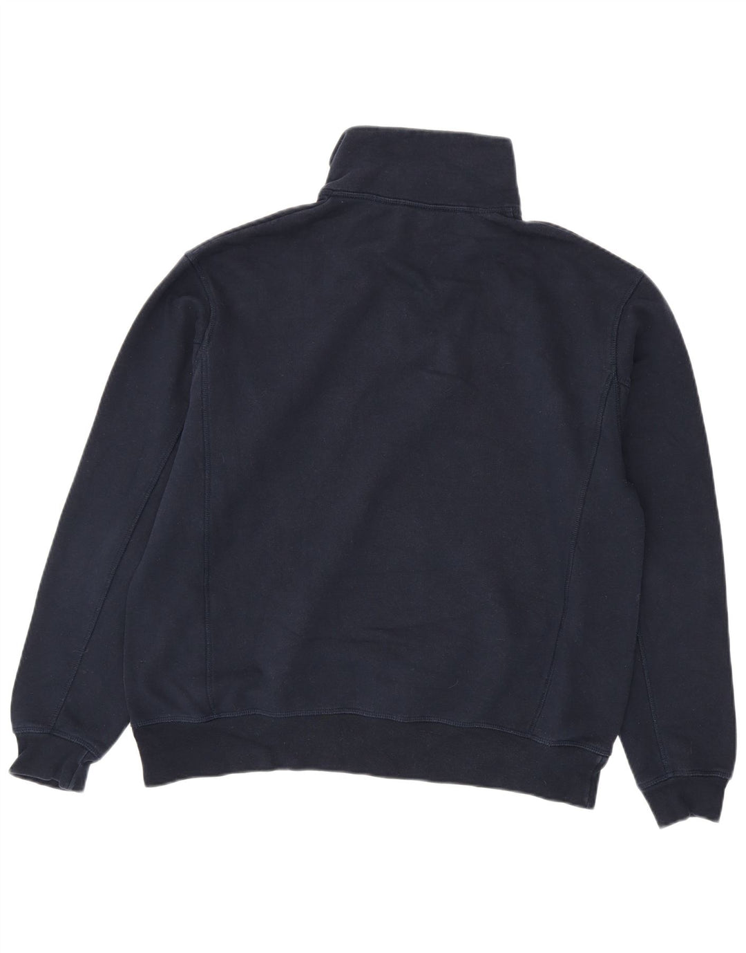 Zara Herren-Sweatshirt mit Reißverschluss am Hals, groß, marineblaues Polyester