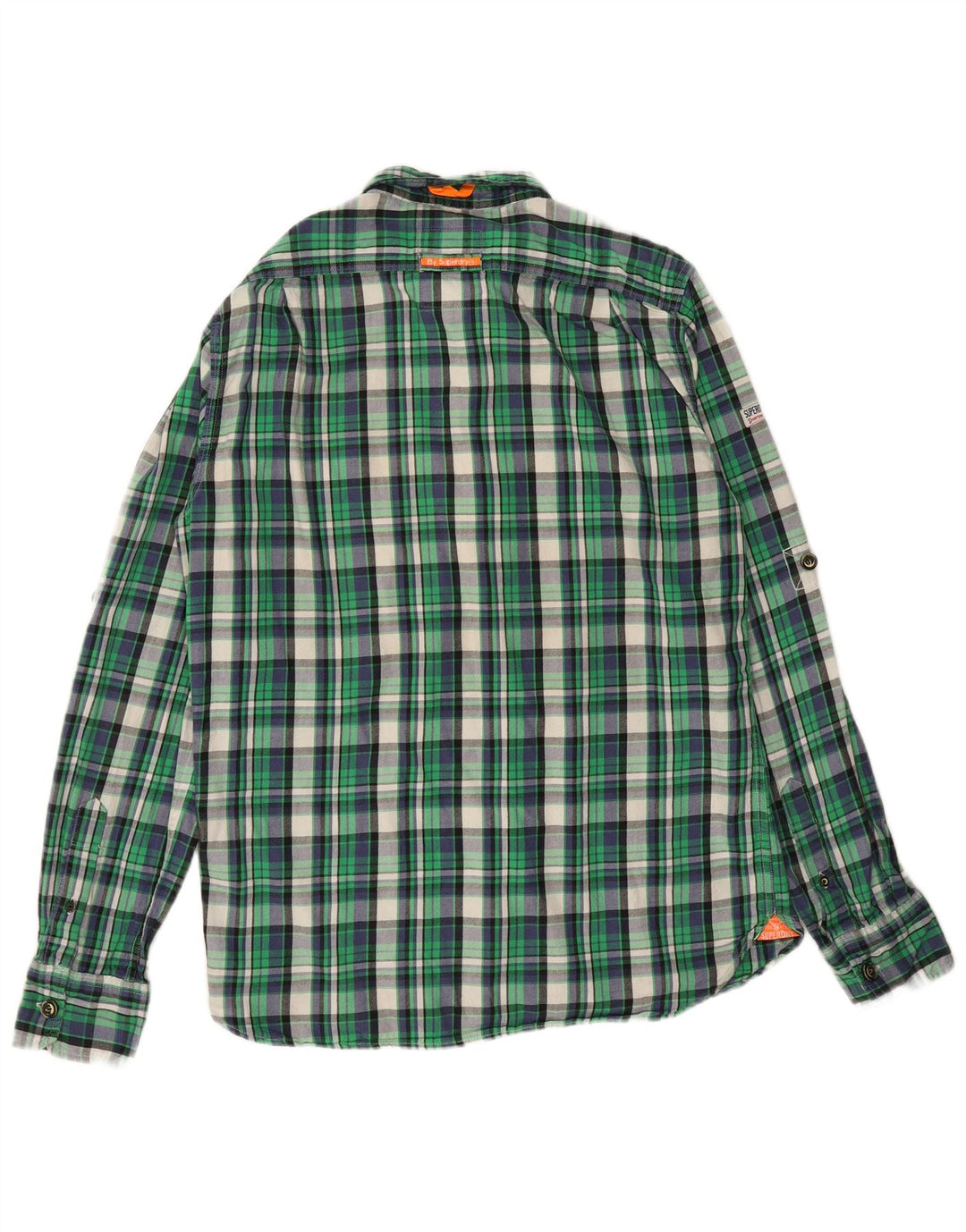 SUPERDRY Herren-Flanellhemd XL, grün kariert, Baumwolle