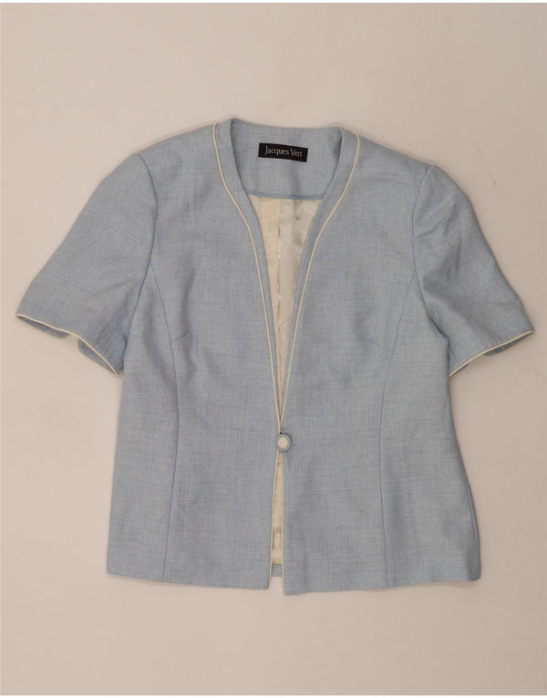 Jacques Vert Damen-Blazer mit 1 Knopf, kurzärmelig, Gr. 14, Blau