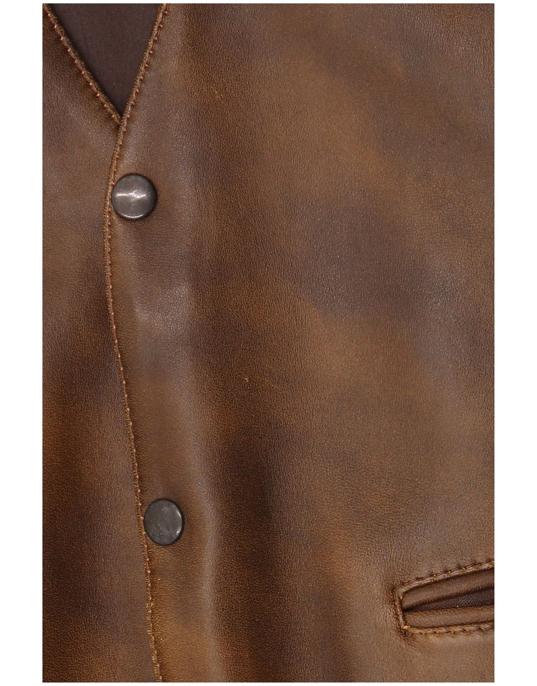 Vintage Herren Lederweste Mittelbraunes Leder