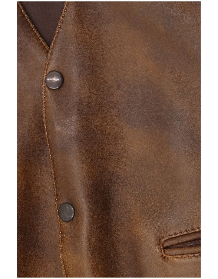 Vintage Herren Lederweste Mittelbraunes Leder