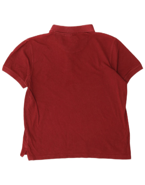 Pierre Cardin Herren-Poloshirt mit normaler Passform, mittlere Burgunderrote Baumwolle