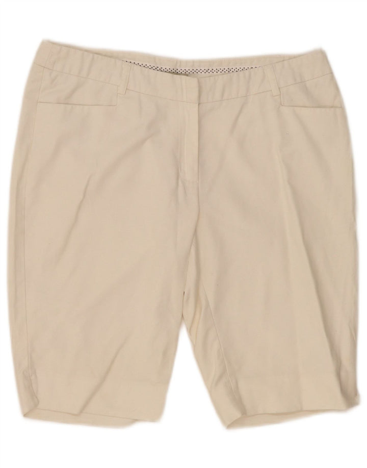 Laura Ashley Damen Bermudashorts US 10 Large W32 Weiße Baumwolle