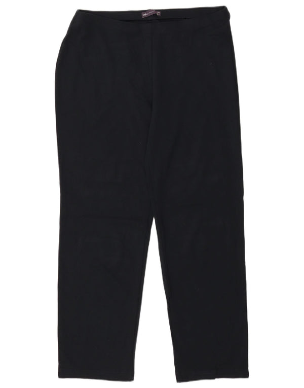 Marks & Spencer Damen Freizeithose UK 14 Large W34 L29 Schwarze Viskose
