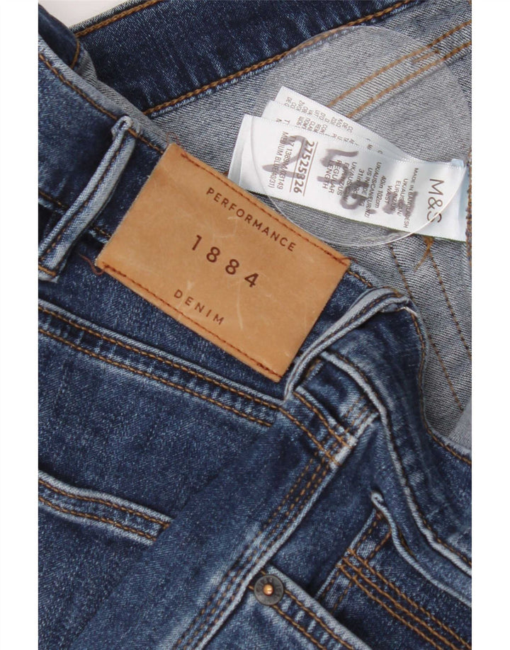 Marks & Spencer Herren Straight Jeans W40 L27 Blaue Baumwolle