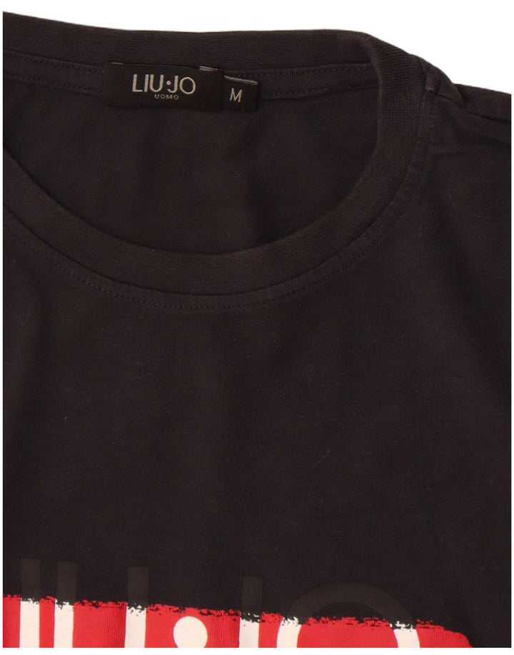 Liu Jo Herren-T-Shirt mit Grafik, mittelgroß, Schwarz