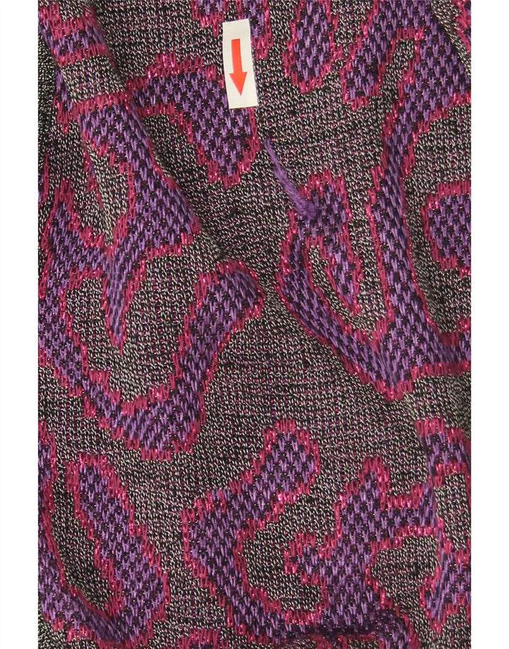 Di Bari Damen-Strickjacke mit abstraktem Muster, IT 40, klein, Lila