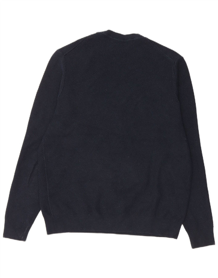 Marks & Spencer Herren-Pullover mit Rundhalsausschnitt, groß, marineblau, Polyester