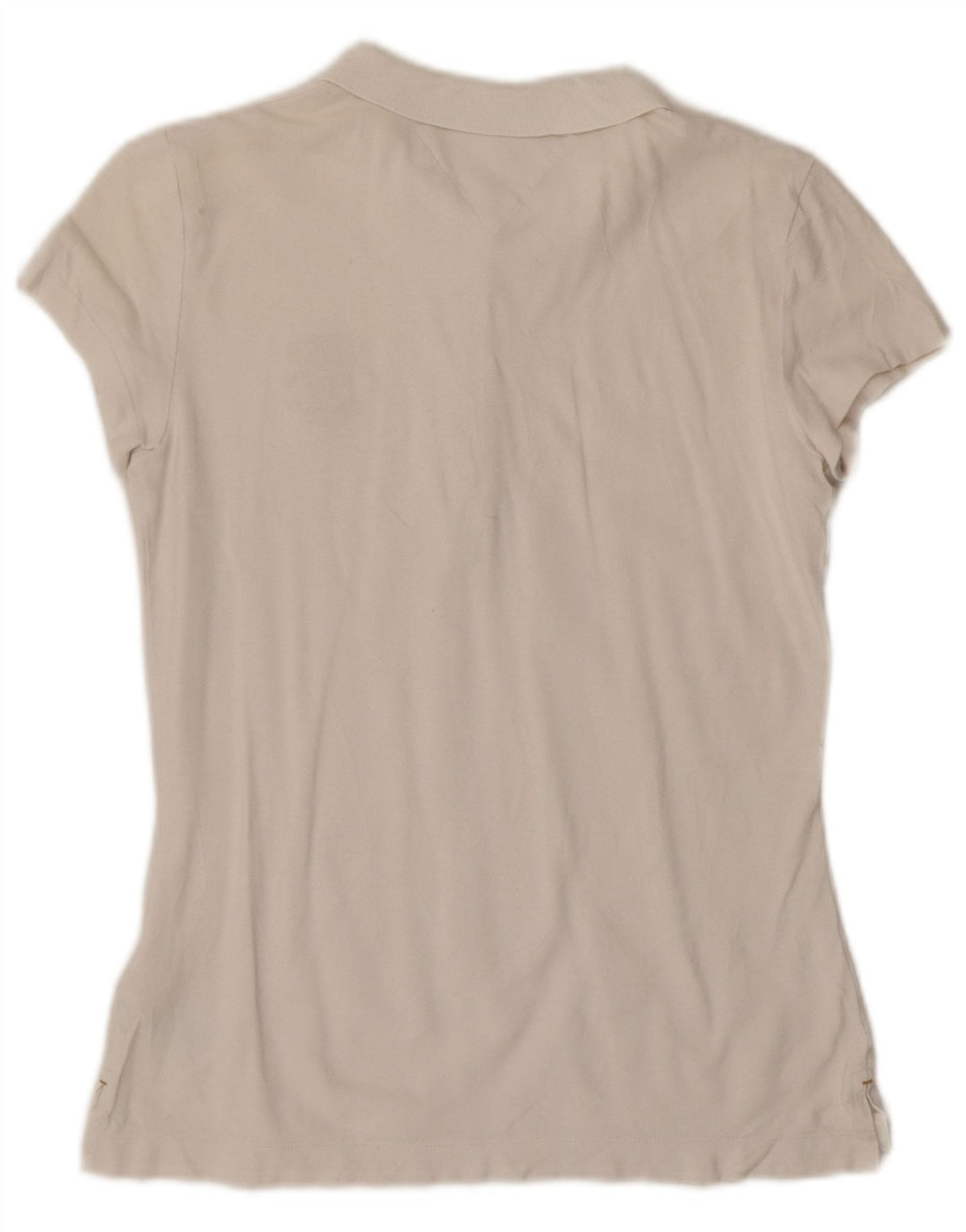 Tommy Hilfiger Damen Slim Fit Poloshirt UK 12 Mittelweiße Baumwolle