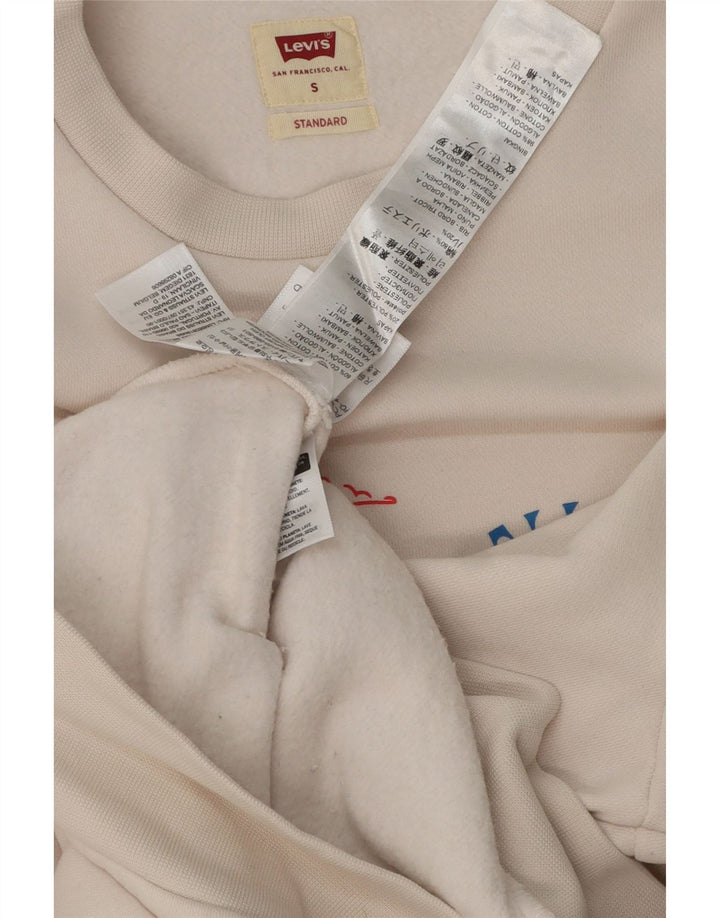 Levi's Herren-Sweatshirt mit Standard-Grafik, Größe S, weiße Baumwolle