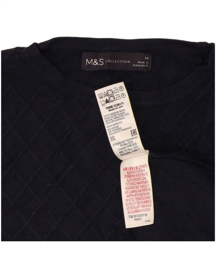 Marks & Spencer Damen-Pullover mit Rundhalsausschnitt, Gr. 14, mittleres Marineblau