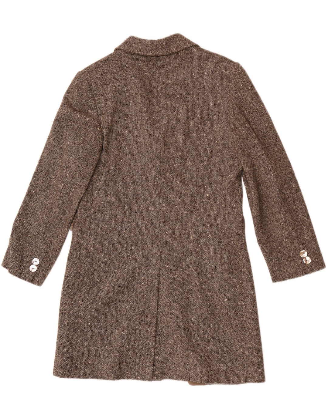 Vintage Damen Mantel UK 10 Kleine beige melierte Wolle