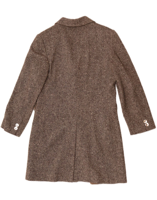 Vintage Damen Mantel UK 10 Kleine beige melierte Wolle