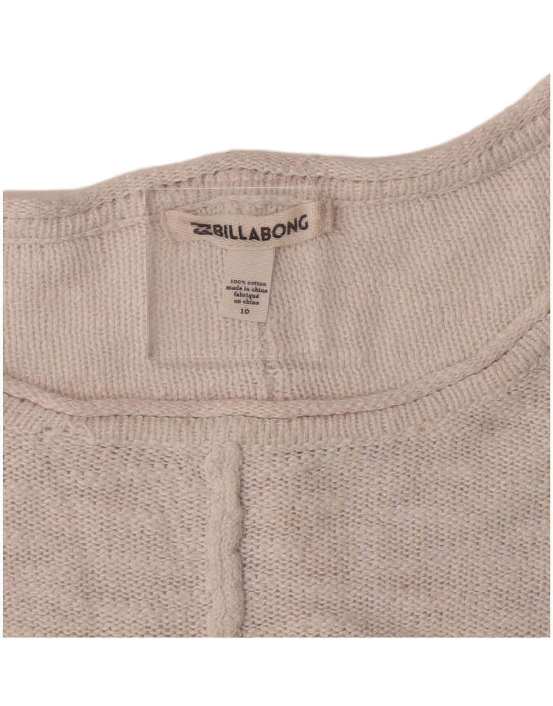 Billabong Damen-Pullover mit U-Boot-Ausschnitt, Gr. 10, klein, rosa, gestreift, Baumwolle