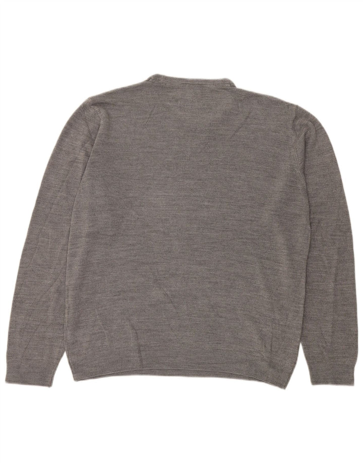 Marks & Spencer Herren-Pullover mit Rundhalsausschnitt, reguläre Passform, XL, grau, Acryl