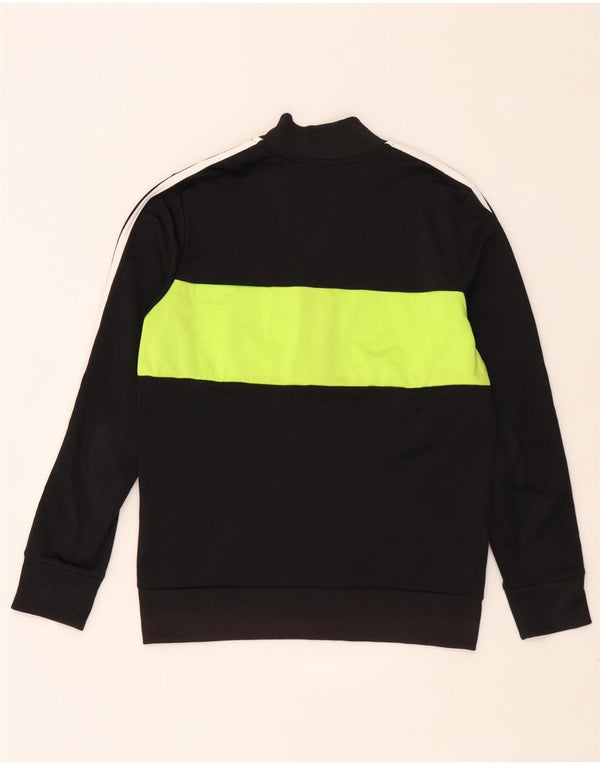 Adidas Jungen-Trainingsanzug-Top-Jacke, 12–13 Jahre, schwarzes Colourblock-Polyester