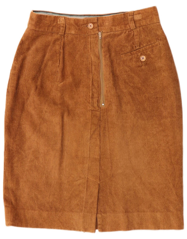 Max Mara Damen Wochenend-Cordrock UK 12 Medium W28 Braune Baumwolle