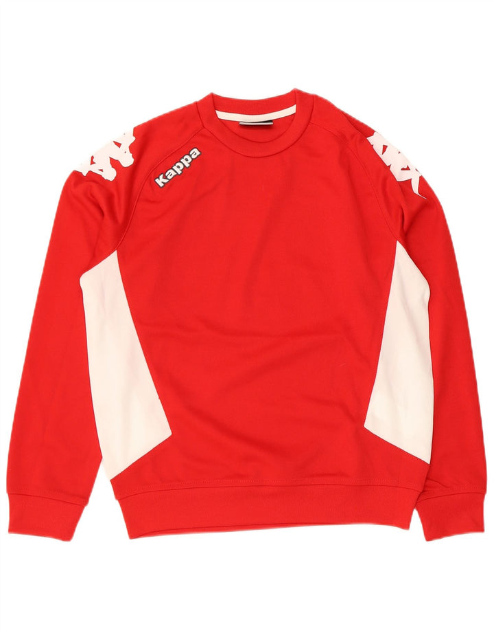 Kappa Grafik-Sweatshirt für Jungen, 11–12 Jahre, rotes Farbblock-Polyester