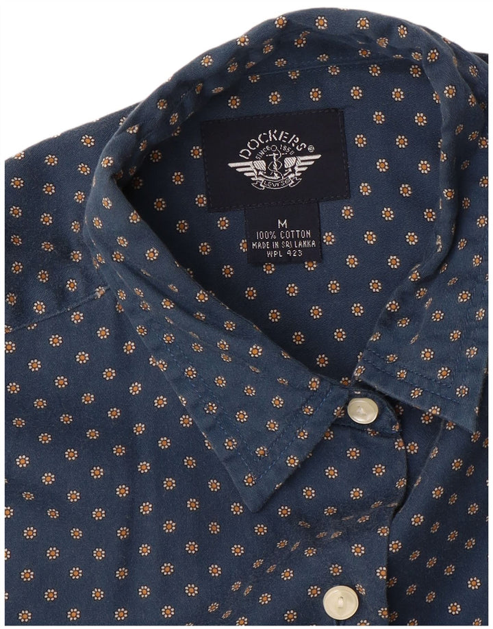 DOCKERS Damen-Oversize-Hemd, UK 14, mittelgroß, marineblau, geblümt, Baumwolle