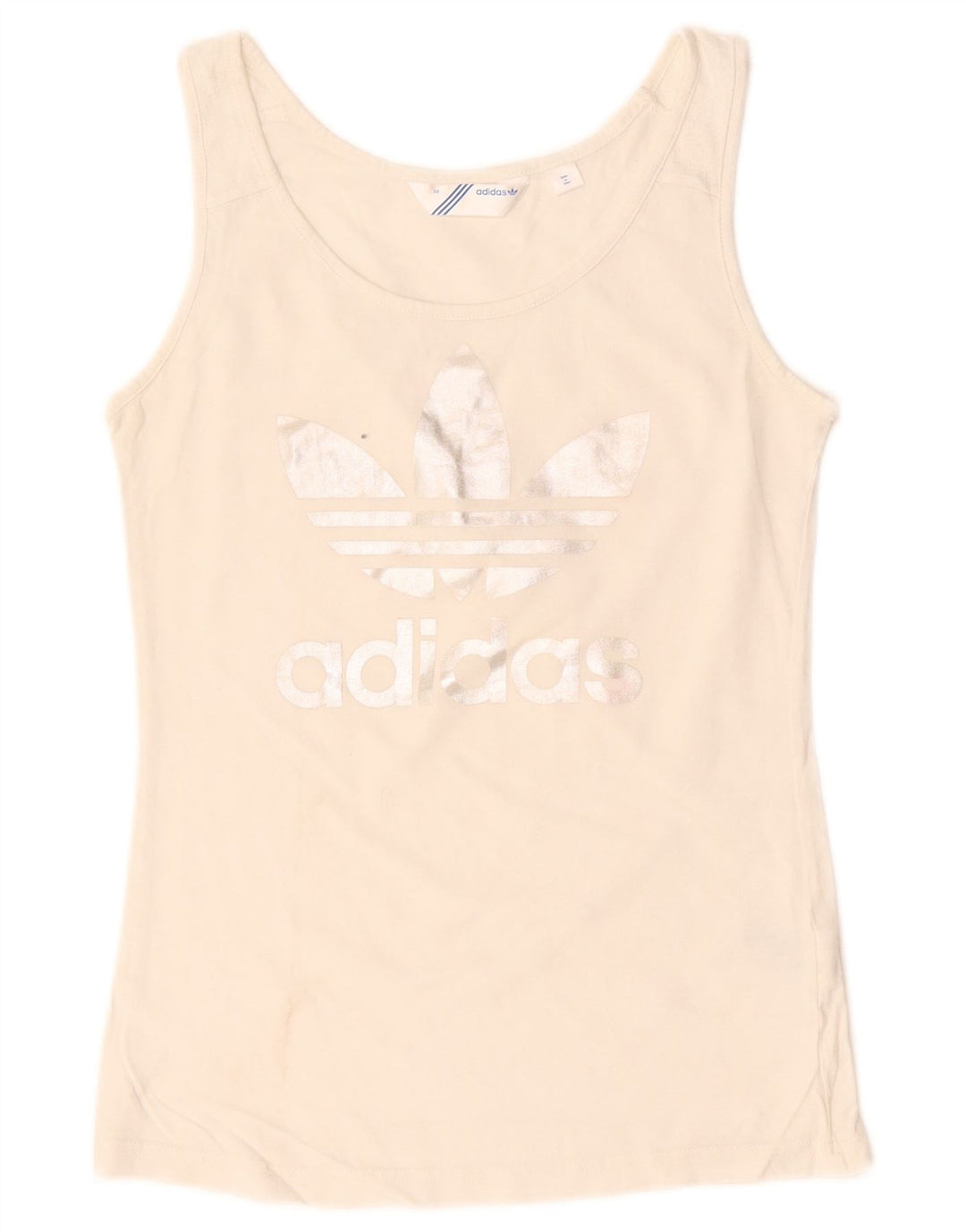 Adidas Damen Graphic Vest Top IT 38 XS Weiße Baumwolle