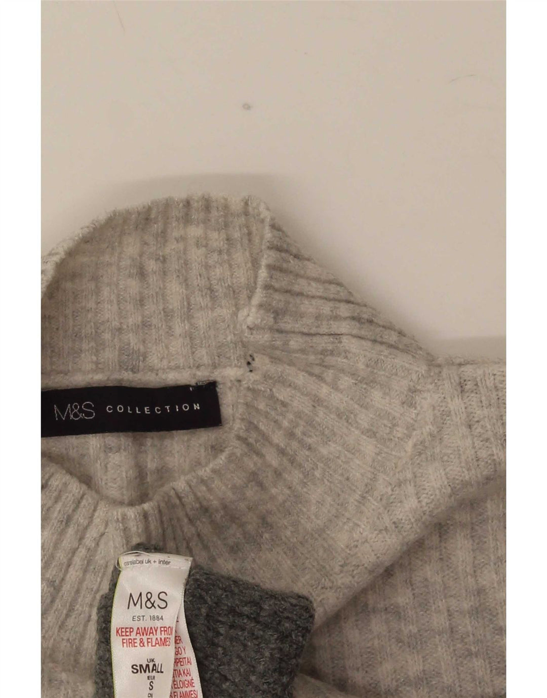 Marks & Spencer Damen-Pullover mit Rollkragen, Gr. 10, Größe S, Grau
