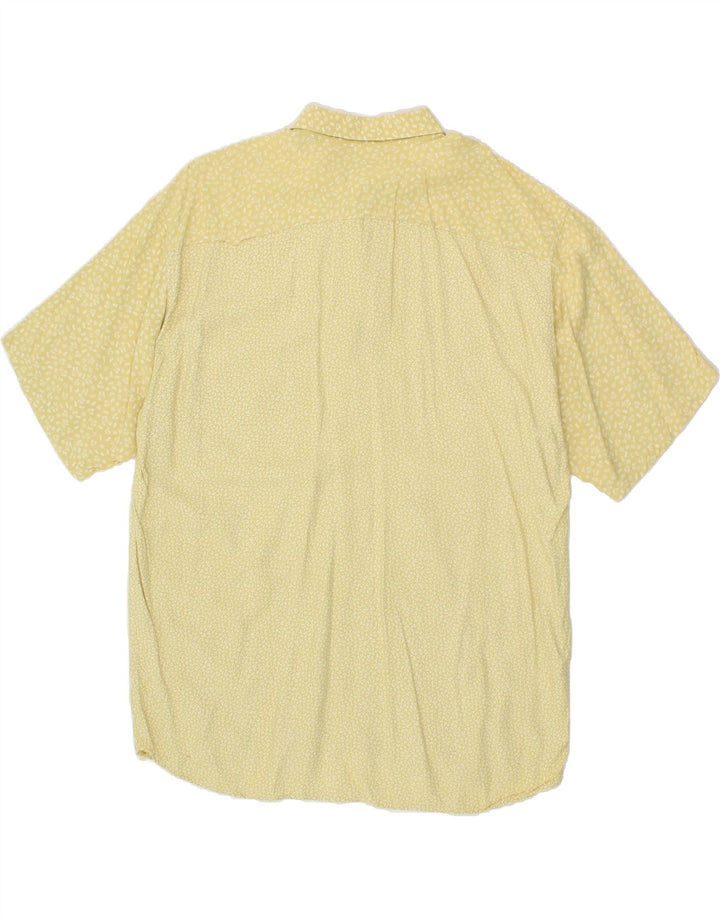 VINTAGE Mens Abstract Pattern Short Sleeve Pullover Shirt IT 54 XL Yellow Vintage Vintage and Second-Hand Vintage from Messina Hembry 