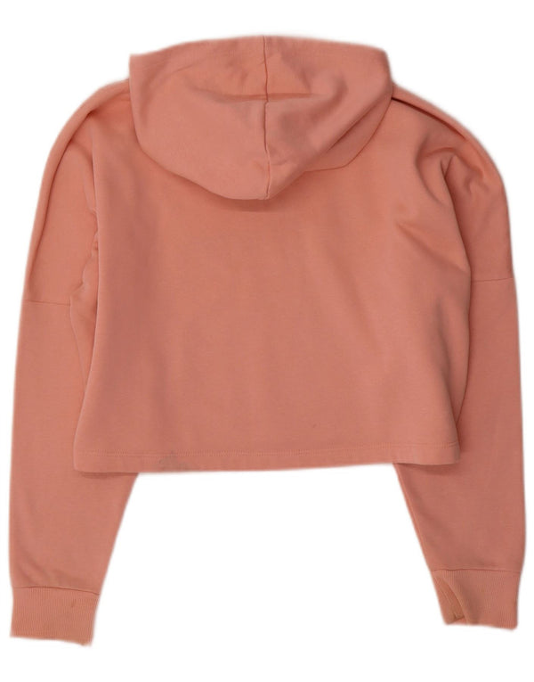 Puma Girls Oversized Crop Graphic Hoodie Pullover 11-12 Jahre Rosa Polyester