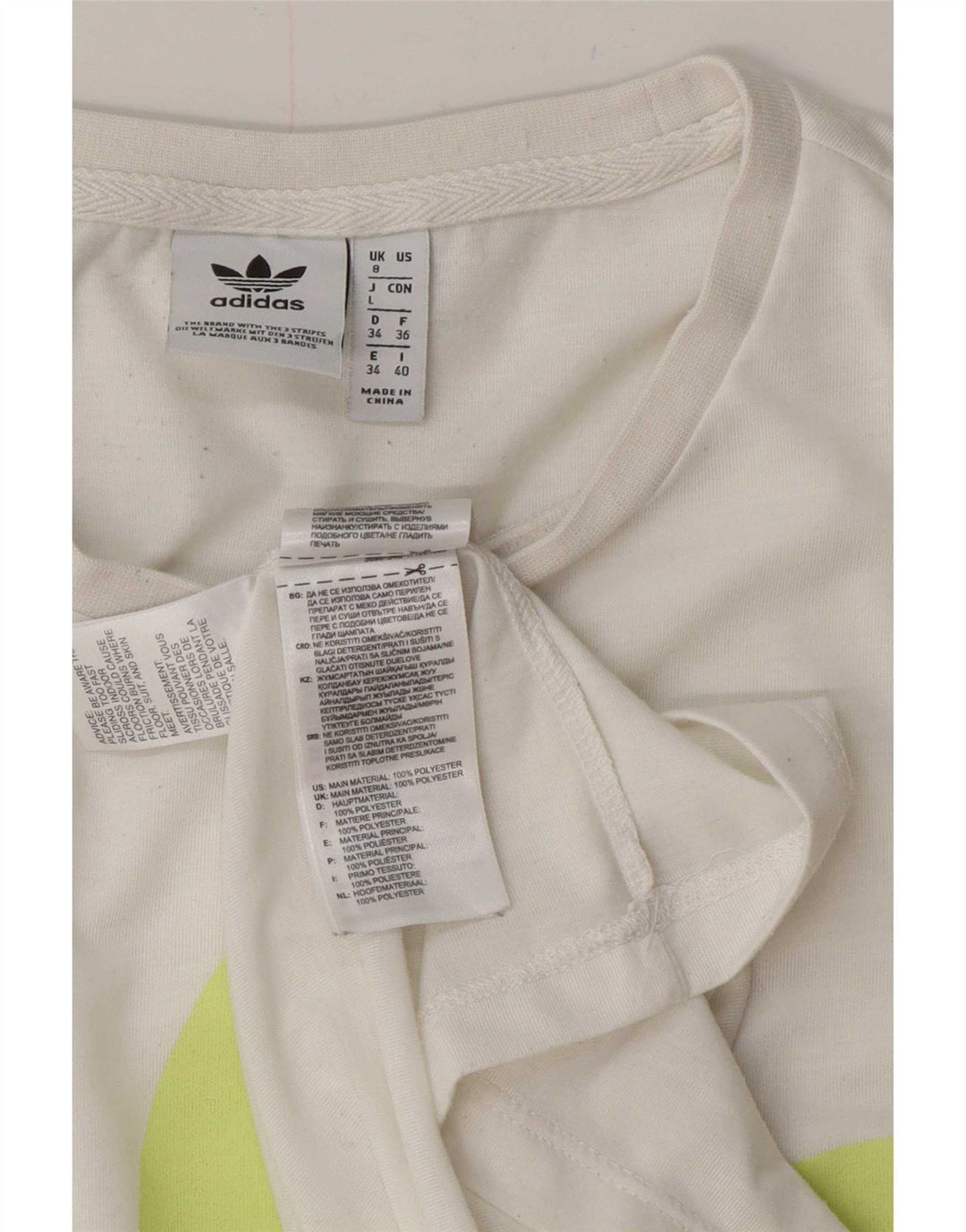 Adidas Damen Übergroßes Grafik-T-Shirt-Oberteil UK 8 Small Weiß