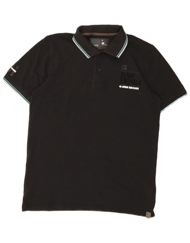 G-Star Herren Graphic Poloshirt XL Schwarz Baumwolle