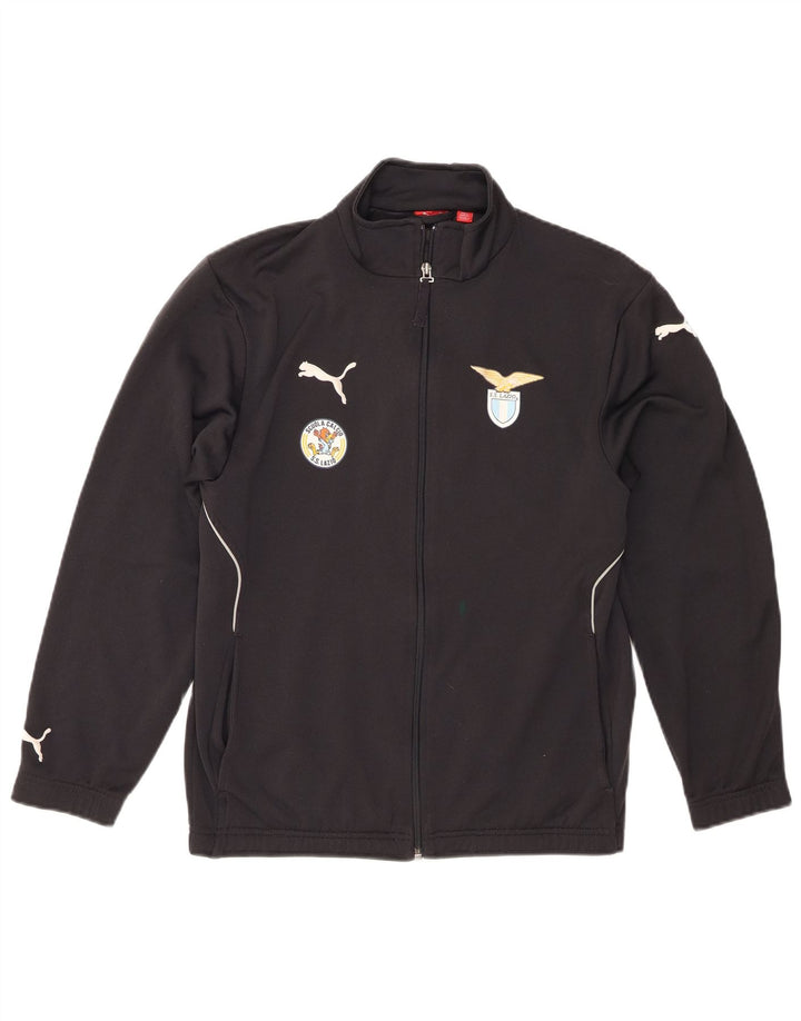 Puma Jungen Grafik-Trainingsanzug-Top-Jacke, 13–14 Jahre, schwarzes Polyester