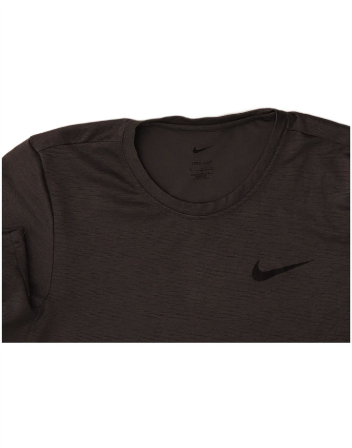 NIKE Herren Dri Fit T-Shirt Top Small Grau Polyester