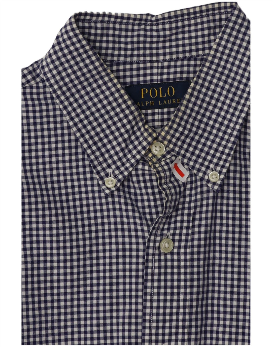 POLO RALPH LAUREN Herrenhemd aus mittelblauer Gingham-Baumwolle in Marineblau