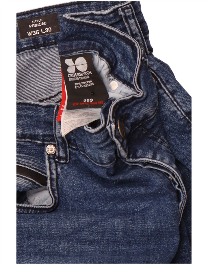 CROSSHATCH Damen Princed Straight Jeans W36 L30 Blaue Baumwolle