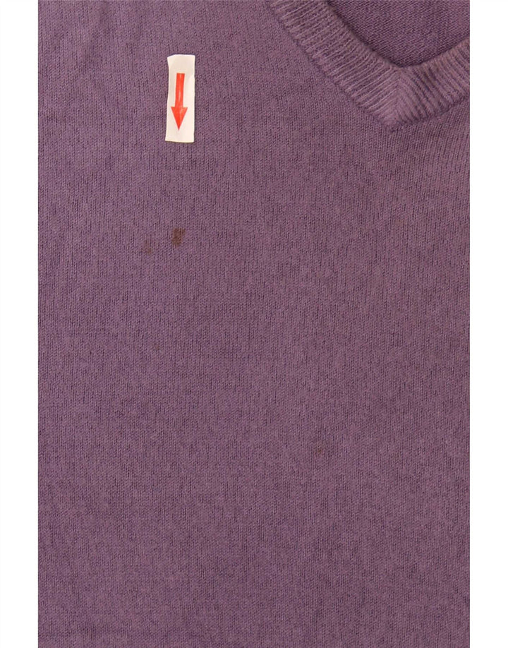 Marks & Spencer Herren Blue Harbour Pullover mit V-Ausschnitt, Größe L, Lila