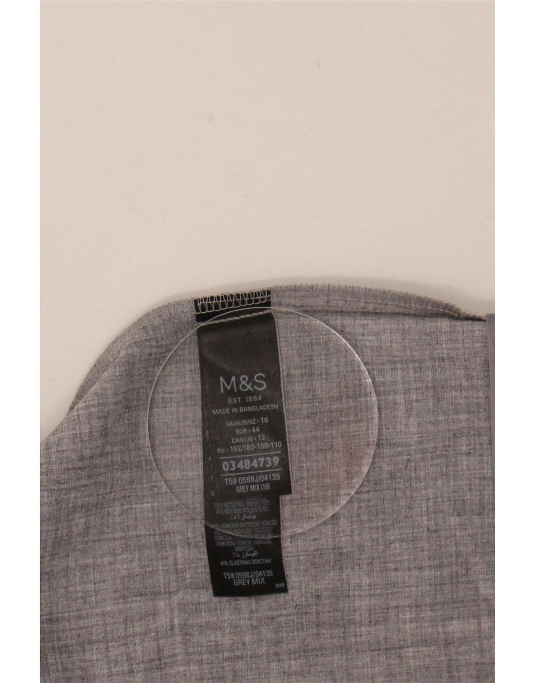 Marks & Spencer Damen-Blazer mit 3/4-Ärmeln, offen, Gr. 16, Grau