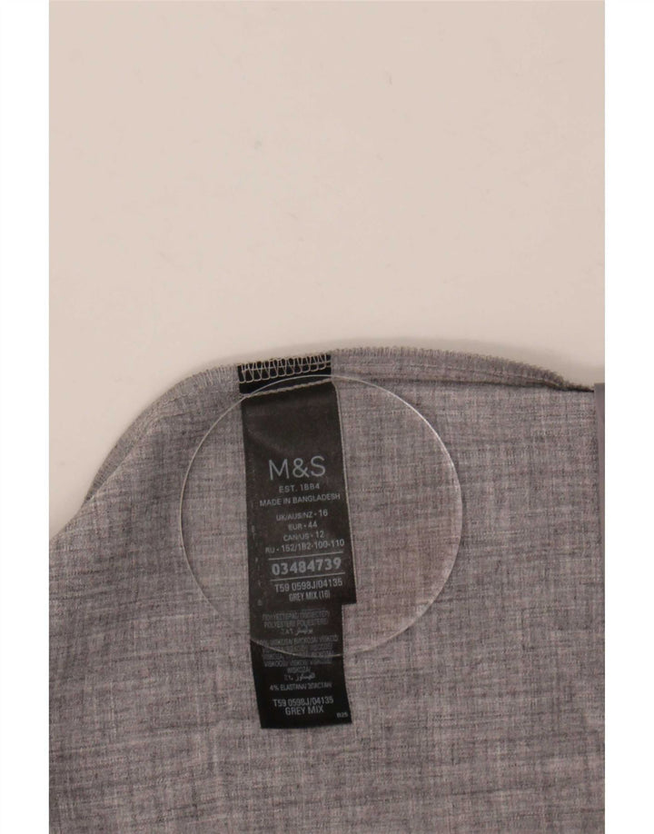 Marks & Spencer Damen-Blazer mit 3/4-Ärmeln, offen, Gr. 16, Grau