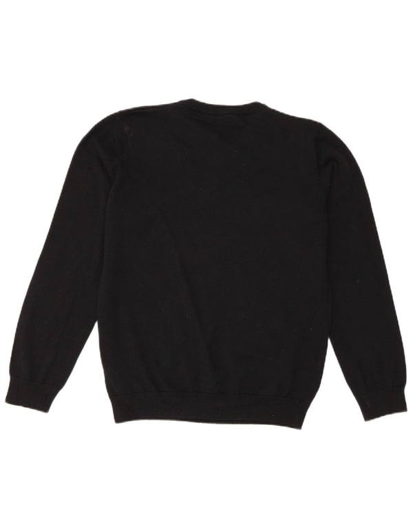 Marks & Spencer Jungen-Pullover mit V-Ausschnitt, 12–13 Jahre, schwarze Baumwolle