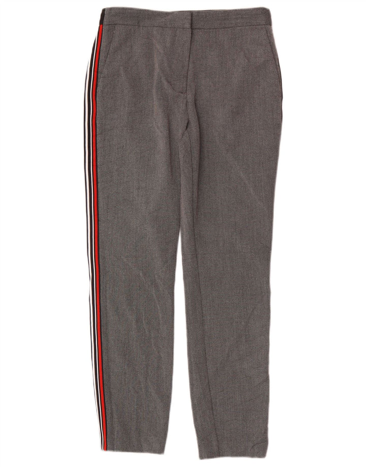 Schmale Chino-Hose für Damen von Zara, mittelgroß, W28, L27, graues Colourblock-Polyester