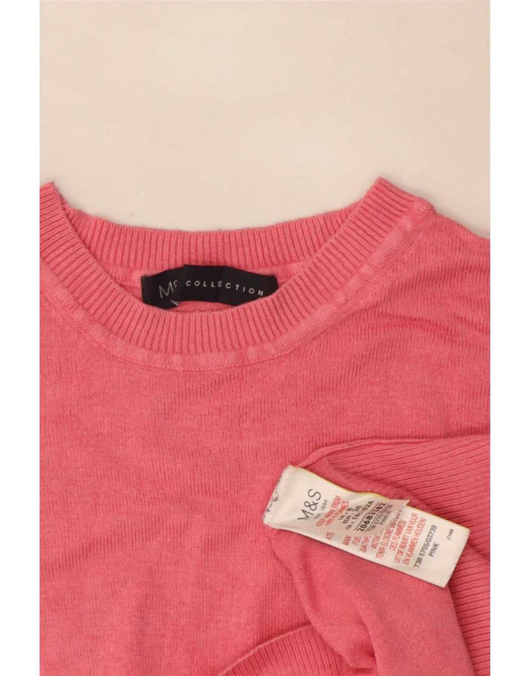 Marks & Spencer Damen-Pullover mit Rundhalsausschnitt, Gr. 8, Rosa