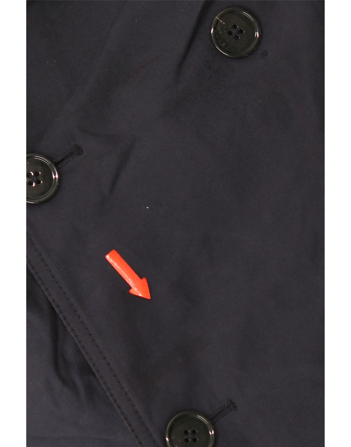 Zara Herren Trenchcoat UK 40 Large Marineblau Polyester