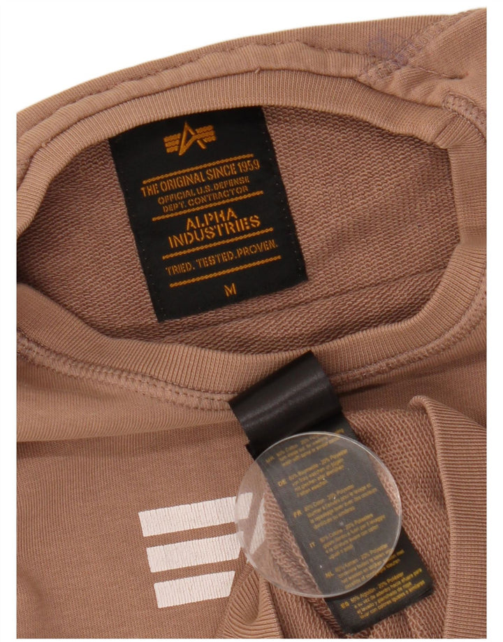 ALPHA INDUSTRIES Damen Grafik-Sweatshirt-Pullover UK 14 Mittelbraun